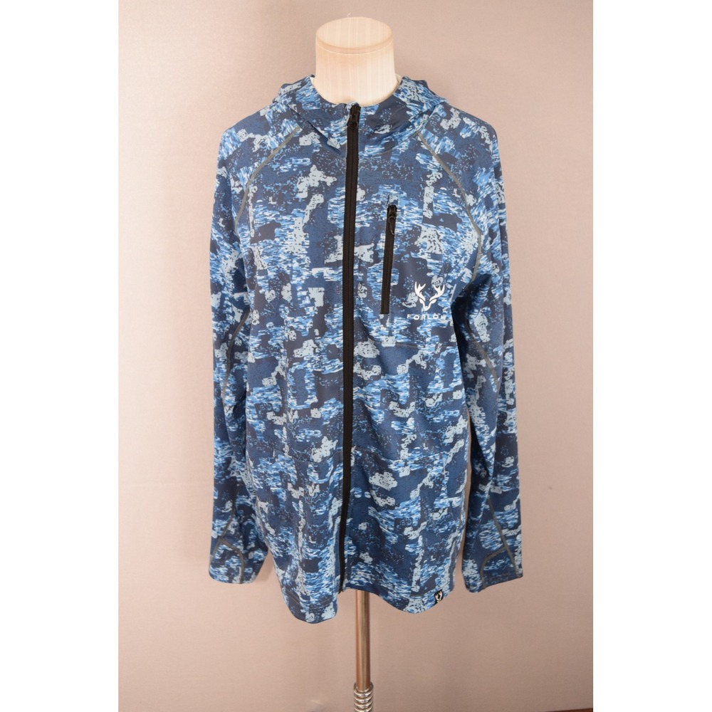 Forloh SolAir Hooded Jacket Medium Blue Camo Mens Hunting Brrr Lightweight